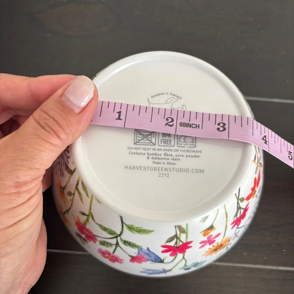 Set of 4 Nectar Meadows Picnic Bowls | Harvest Green Studio | Bamboo Fiber